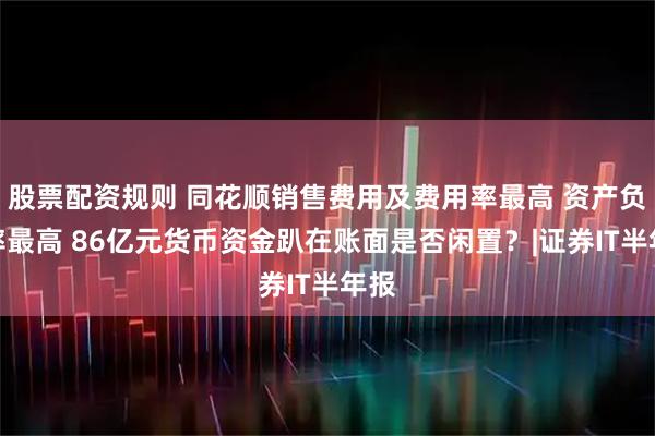 股票配资规则 同花顺销售费用及费用率最高 资产负债率最高 86亿元货币资金趴在账面是否闲置？|证券IT半年报